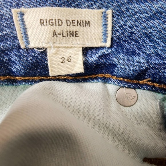 Euc Madwell Rigid Denim A-Line Mini Skirt in Lakeline Wash: Eco Edition Size 26 - Picture 11 of 11